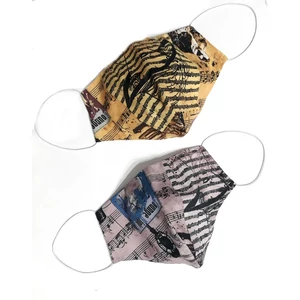 Szájmaszk, színes alapon,színes hangszeres  mintával 17 cm x 23 cm