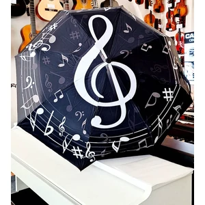 Esernyő, automata, fekete alapon nagy fehér violinkulcs, és hangjegyek mintával