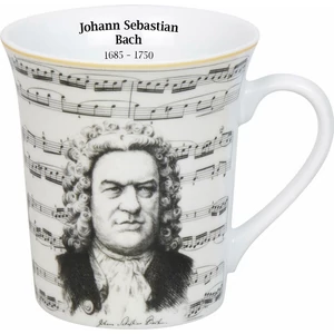 Bögre fehér porcelán, BACH arcképével, díszdobozban