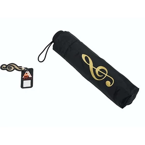 Esernyő, összecsukható, fekete színű, arany violinkulcs mintával