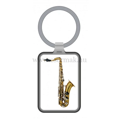 Kulcstartó szaxofonos, fém