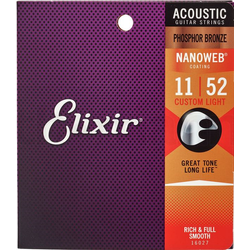Akusztikusgitár húrkészlet Elixir11-52 Custom Light NanoWeb Phosphor Bronze