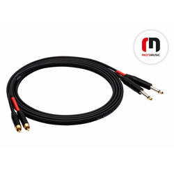 Audiokábel, 2 x mono 6.3 jack - 2 x rca, 3 m standard 