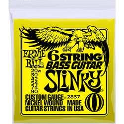 Basszusgitár húrkészlet Ernie Ball Nickel Wound Slinky 6 húr 20-90