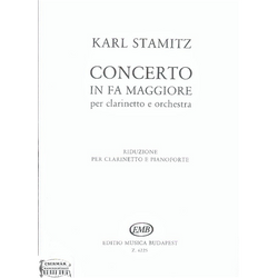 CONCERTO IN FA MAGGIORE KLARINÉTRAÉS ZONGORÁRA  ZONGORAKIVONAT