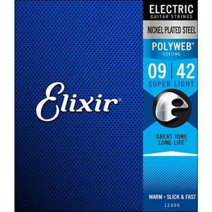 Elektromosgitár húrkészlet Elixir PolyWeb Nickel Plated Steel 9-42 Light  