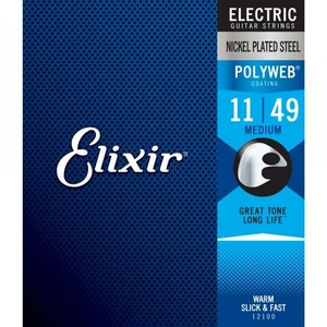 Elektromosgitár húrkészlet Elixir 11-49 PolyWeb Medium