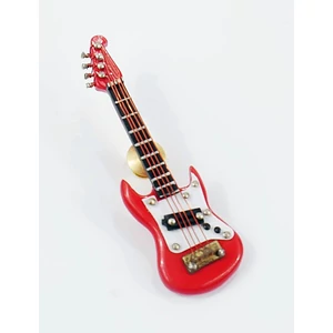 Kitűző, elektromos gitár, piros, ajándékdobozban