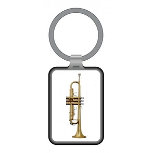Kulcstartó, trombitás, fém