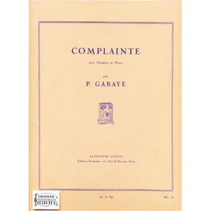 COMPLAINTE POUR TROMBONE ET PIANO