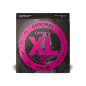 Basszusgitár húrkészlet D'Addario 45-100 chrome, normál könnyű, közepes méret, 4 húros 