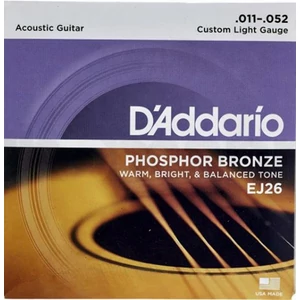 Akusztikus gitárhúrkészlet D'addario 11-52 Akusztikus gitárhúrkészlet D'addario 11-52