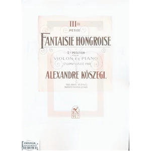 III.PETITE FANTAISIE HONGROISE HEGEDŰ-ZONGORA