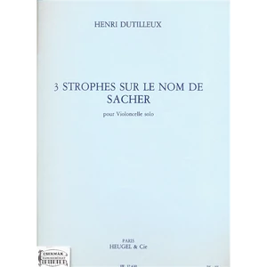 3 STROPHES SUR LE NOM DE SACHER POUR VIOLONCELLE SOLO