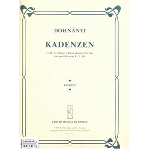 KADENCIÁK MOZART KV 365,ESZ-DÚRZONGORAVERSENYÉHEZ