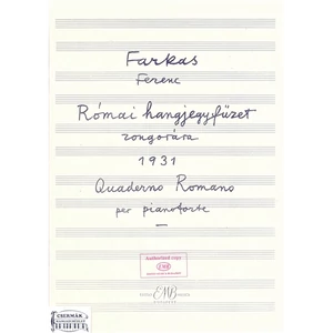 RÓMAI HANGJEGYFÜZET ZONGORÁRA 1931