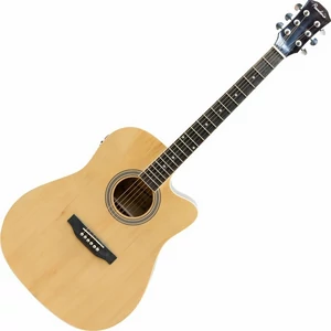 Elektro-akusztikus gitár Pasadena, natúr, fényes, Aiersi kivágással