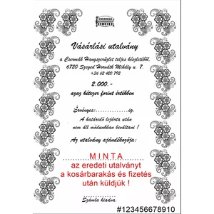 Vásárlási utalvány 2.000.- Ft értékben, Áfa: 5%