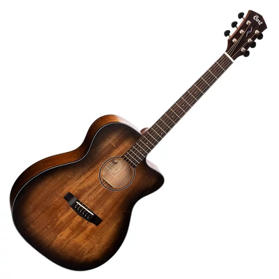 Cort el.akusztikus gitár, All solid, mahagóni, fekete burst