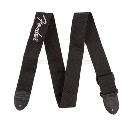 Gitárpánt Fender Poly fekete, szürke logóval Gitárpánt Fender Poly fekete, szürke logóval