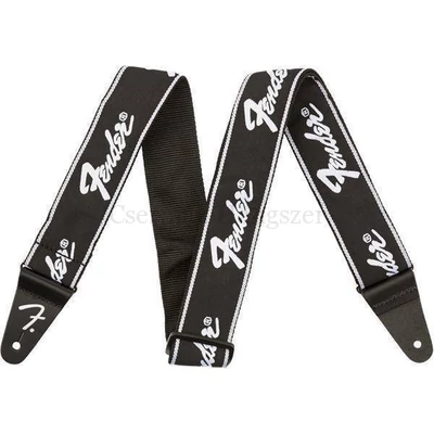 Gitárpánt fekete Fender 2", monogramm fehér