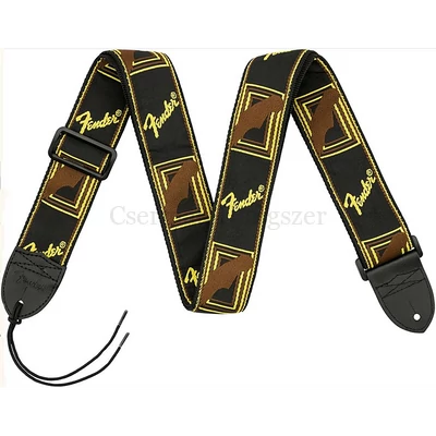Gitárpánt Fender 2", monogramm fekete, sárga, barna