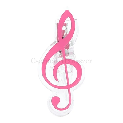 Csipesz, violinkulcs forma, pink színben
