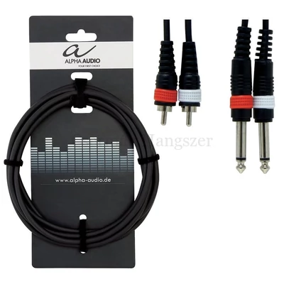 Gitárkábel  1,5 m. 2 x egyenes jack, 2 x RCA papa
