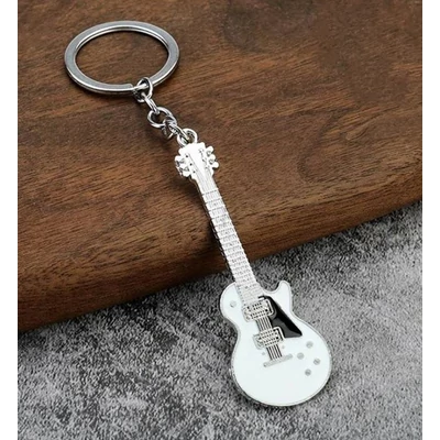 Kulcstartó, fehér Les Paul elektromos gitár