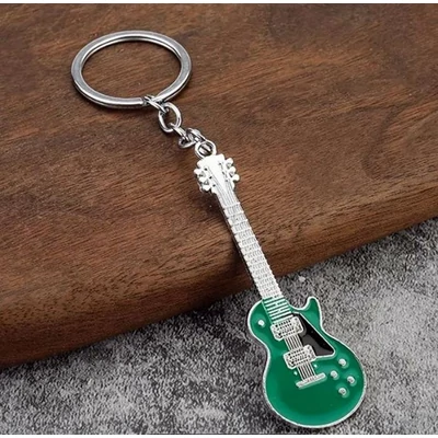 Kulcstartó elektromos gitár kivitelben, zöld