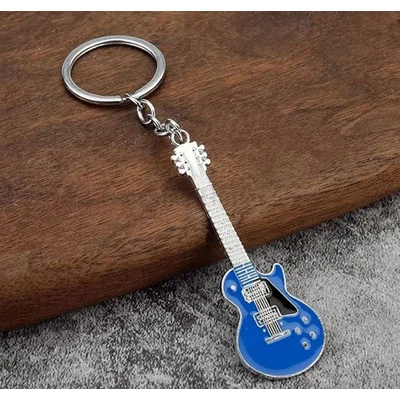 Kulcstartó elektromos gitár kivitelben, kék