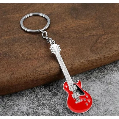Kulcstartó elektromos gitár kivitelben, piros