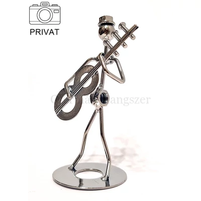 Gitáros szobor fémből 14 cm x 5 cm