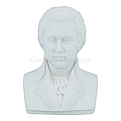 Mellszobor Mozart, porcelán, 12 cm