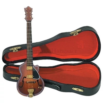 Miniatűr gitár tokkal 20 cm.