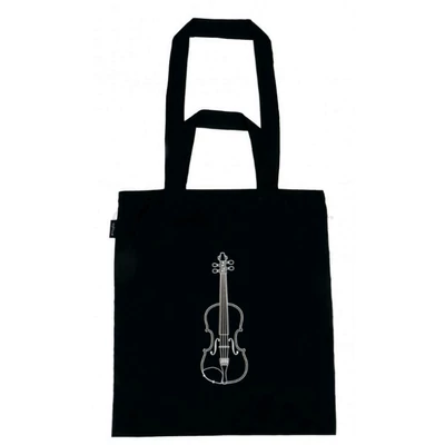 Szatyor fekete, fehér hegedű mintás 