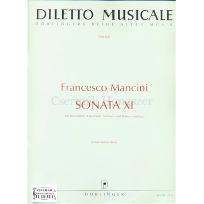 SONATA XI. FÜR BLOCKFLÖTE (QUERFLÖTE,VIOLINE) UND BASSO CONTINUO