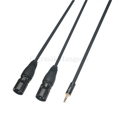Gitárkábel Wiremaster Y 3,5 stereo jack - 2x XLR papa 3 m.