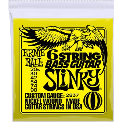 Basszusgitár húrkészlet Ernie Ball Nickel Wound Slinky 6 húr 20-90