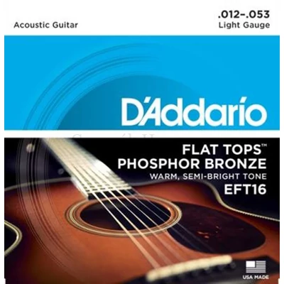 Akusztikusgitár húrkészlet  D'Addario, csiszolt 12-53 Light PH