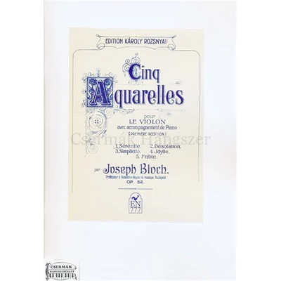 SÉRÉNITÉ OP.52.NO.1. HEGEDŰ ÉS ZONGORÁRA