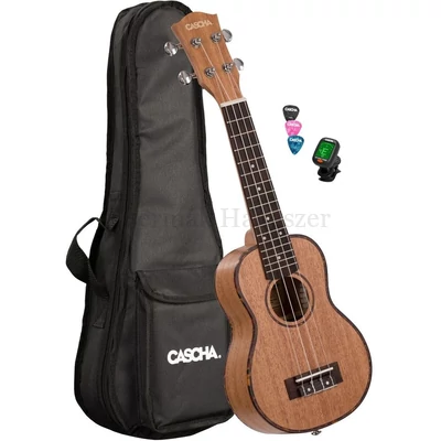 Ukulele készlet szoprán + hangoló + tok + 3 db pengető