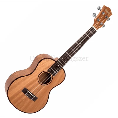 Ukulele tenor, tokkal, pengetőkkel, mahagóni