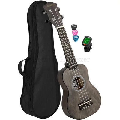 Ukulele készlet szoprán Cascha grafit