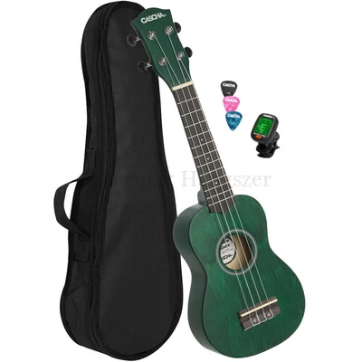 Ukulele szoprán készlet, zöld