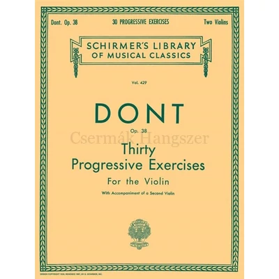 Dont, Jakob, 30 Progressive Exercises, Op. 38