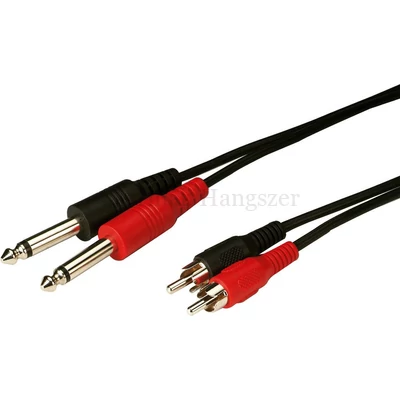 Gitárkábel 2x 6.3 jack papa, rca papa