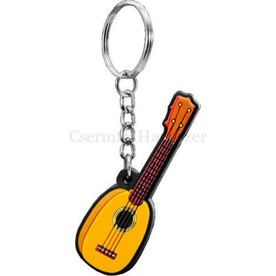 Kulcstartó sárga ukulele kivitelben