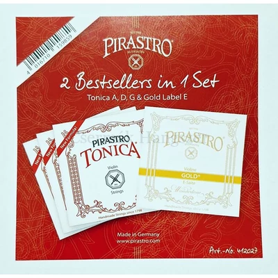 Hegedű húrkészlet Pirastro Tonica, Gold Label