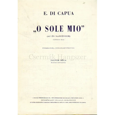 O SOLE MIO (A) ÉNEKHANGRA ZONGORAKÍSÉRETTEL